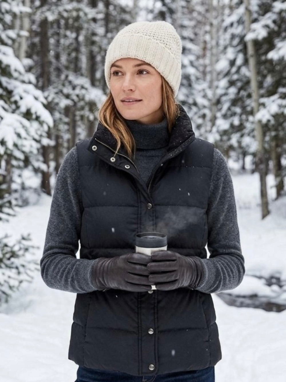 J.Crew Quilted Down Puffer Vest Black Full Zip S Urban Cabin Apres Ski Y2K 2008